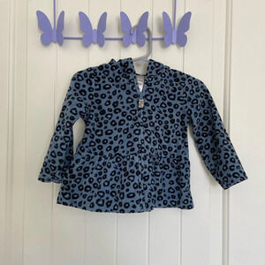 EUC | Carter’s baby girl’s leopard print fleece zip‎ jacket — 18 months